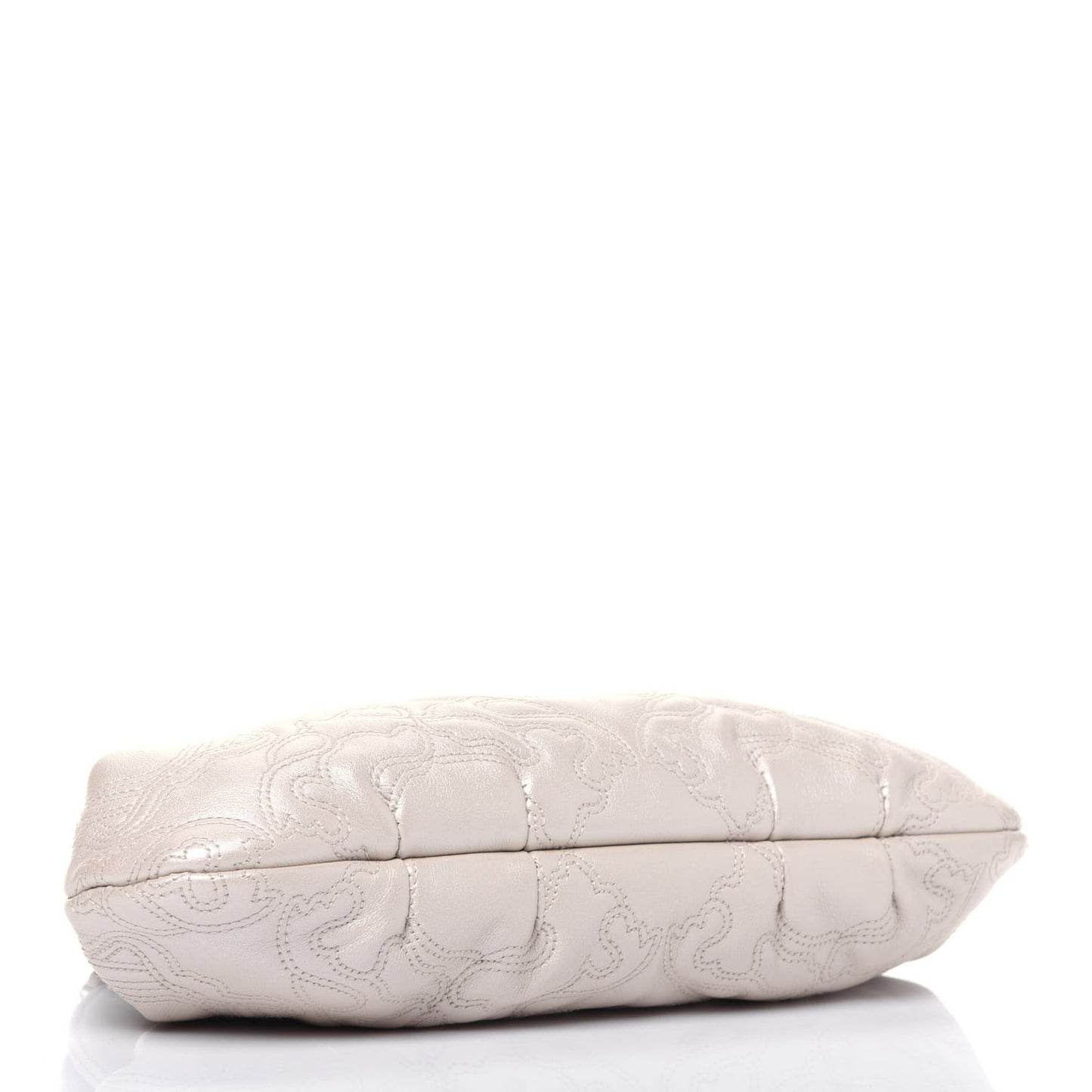 Nappa Barocco Quilted Medusa Chain Clutch Bone