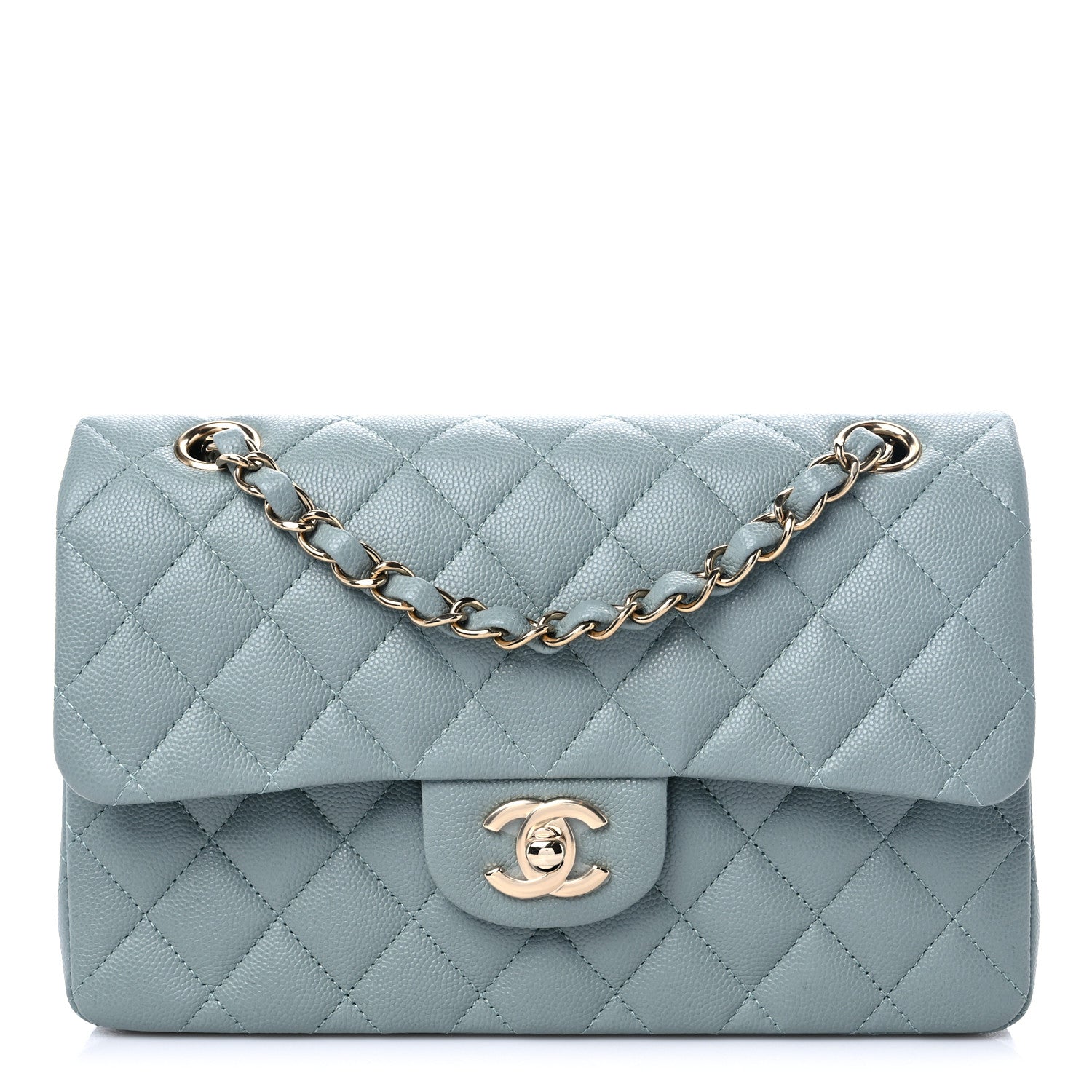 Chanel Caviar Quilted Small Double Flap Grey 1 of 10
