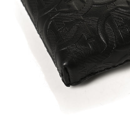 Salvatore Ferragamo Calfskin Gancini Embossed Travel Pouch Black 12 of 12