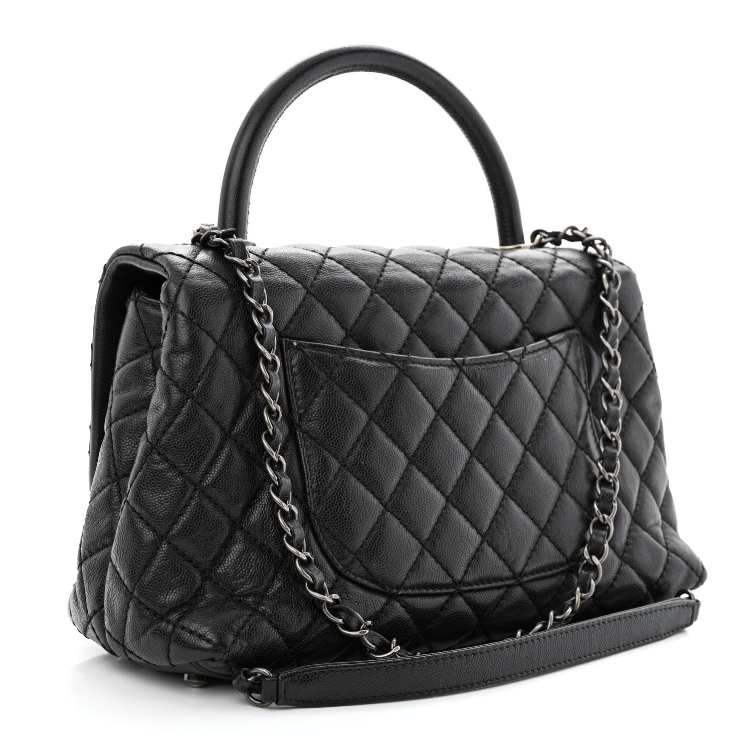 Chanel Caviar Quilted Small Coco Handle Flap Black 3 of 12