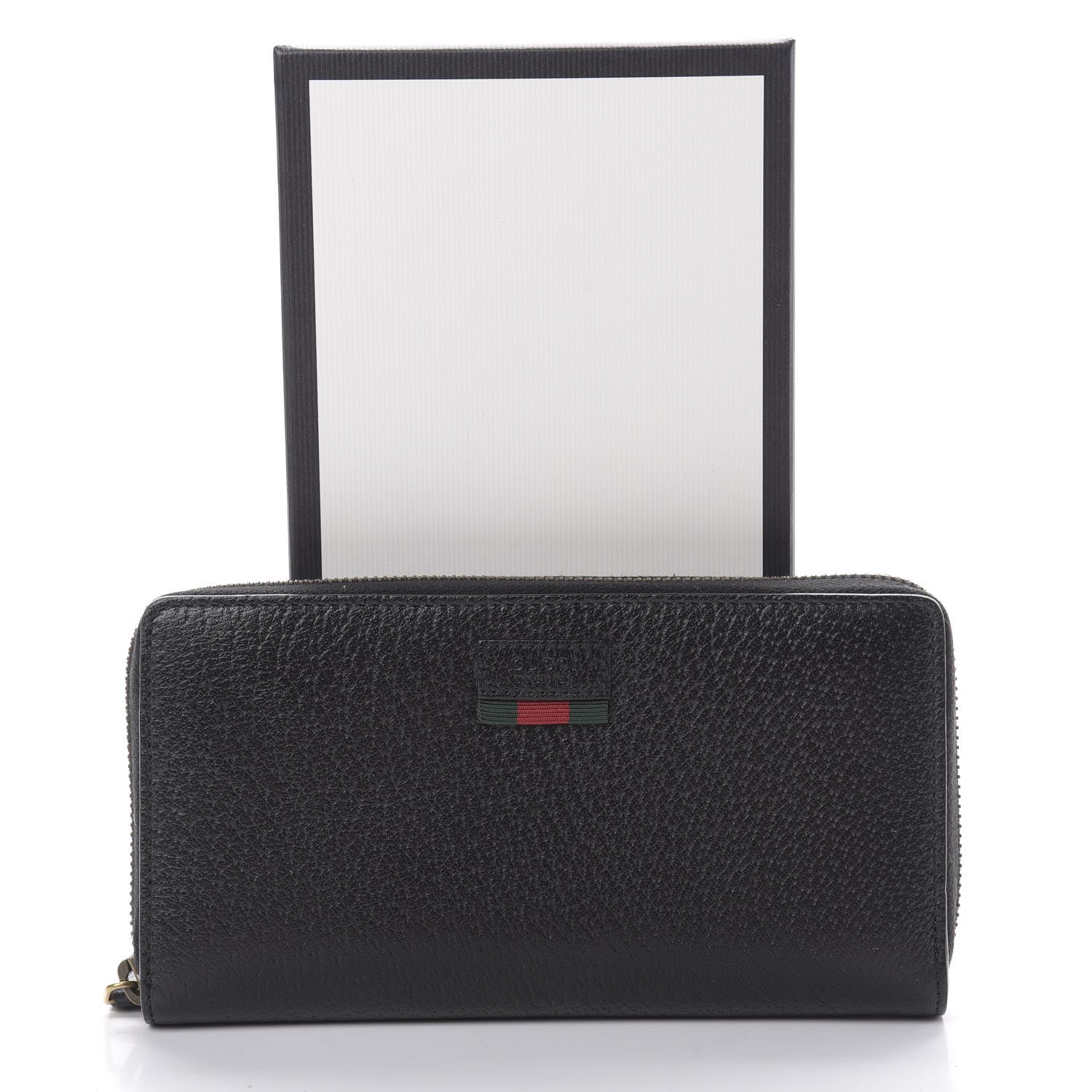 Gucci Calfskin Web Zip Around Wallet Black 8 of 8
