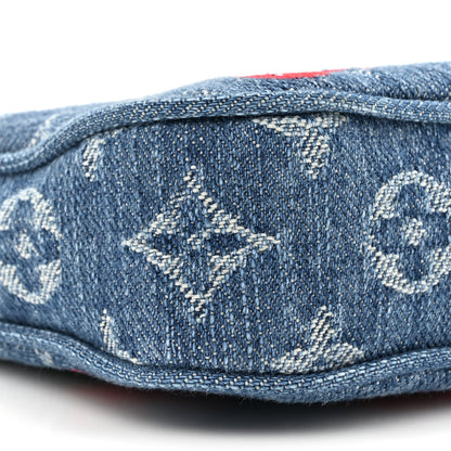 Louis Vuitton LV X TM Monogram Denim Cerises Pochette Accessories Blue 9 of 10