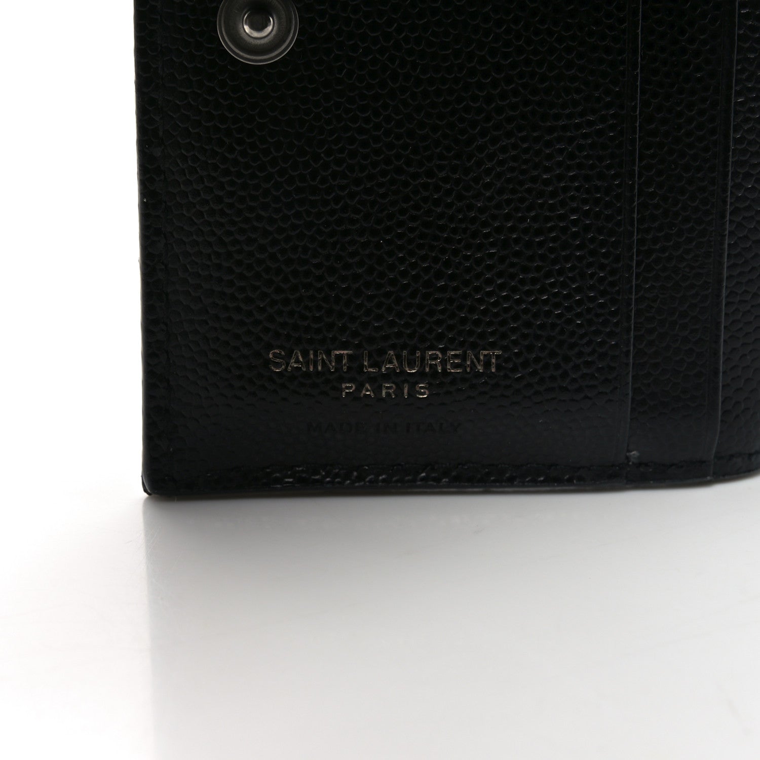 Saint Laurent Grain De Poudre Matelasse Chevron Monogram Zipped Card Case Black 6 of 8