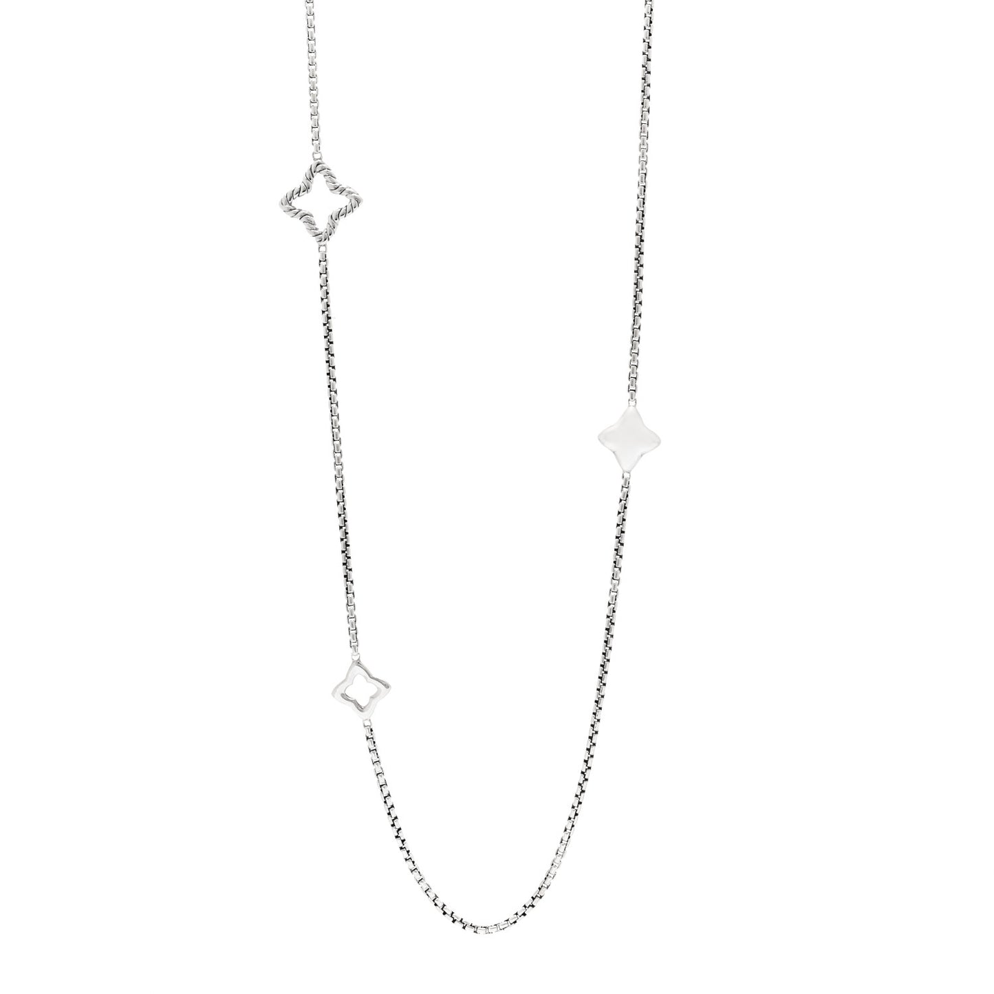 Sterling Silver 25mm Quatrefoil Chain Necklace