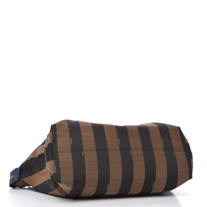 Fendi Pequin Vitello Medium Roll Tote Tobacco Petrolio 4 of 10