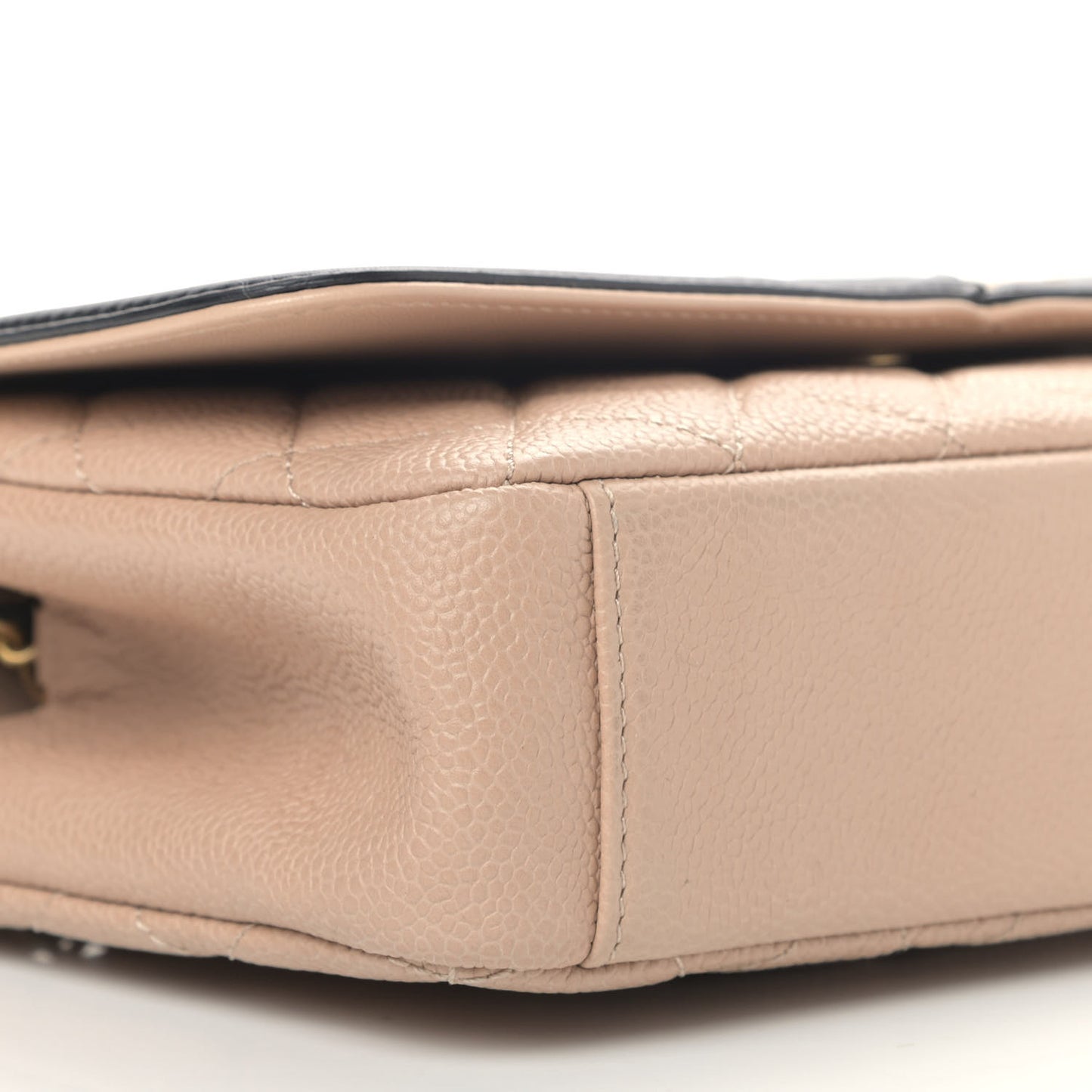 Caviar Quilted Small CC Filigree Flap Beige Black