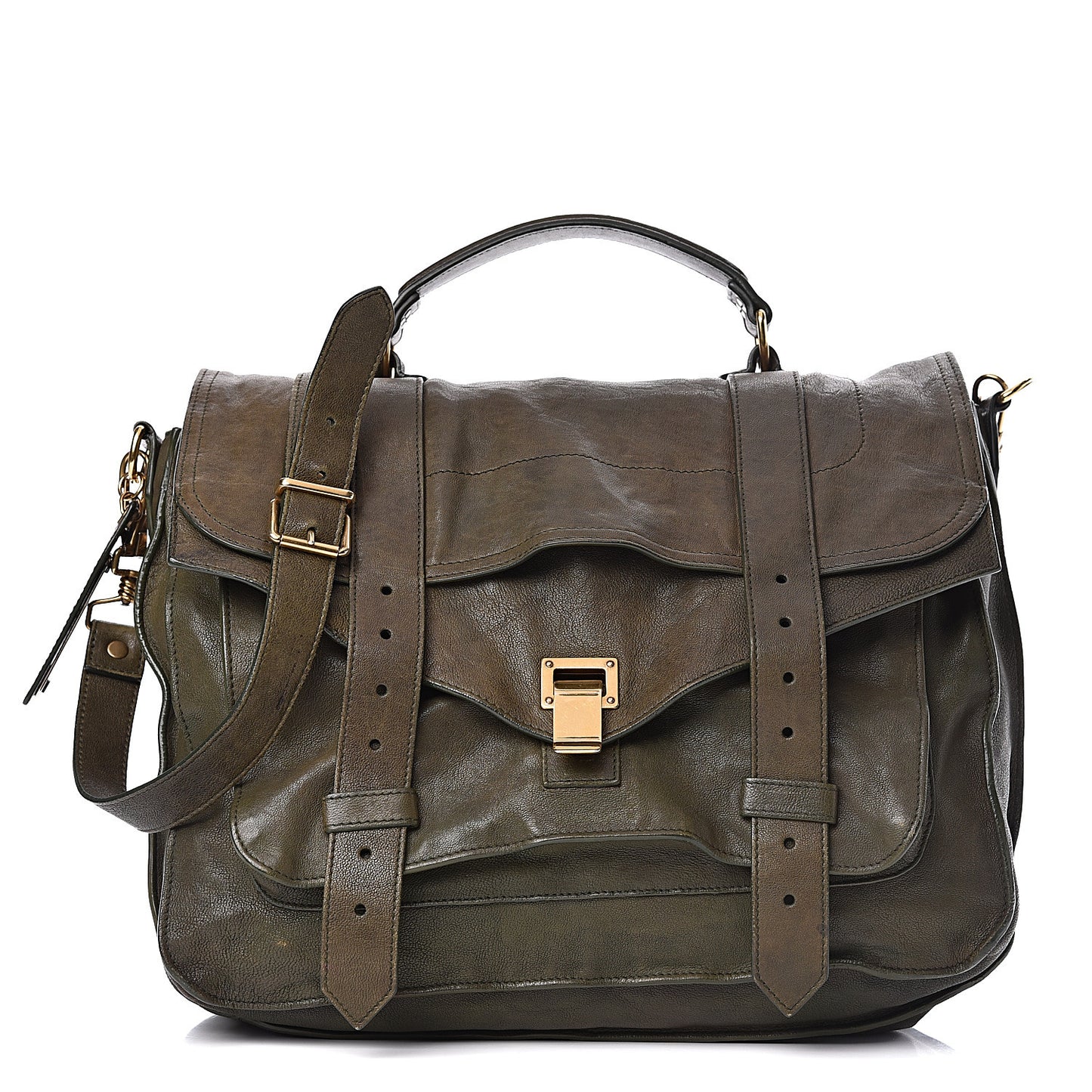 Lambskin Large PS1 Satchel Military