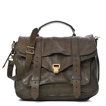 Proenza Schouler Lambskin Large PS1 Satchel Military 1 of 12