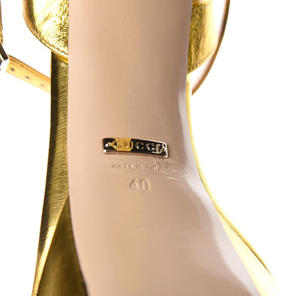 Gucci Malaga Kid Horsebit Platform Sandals 40 Gold 6 of 9