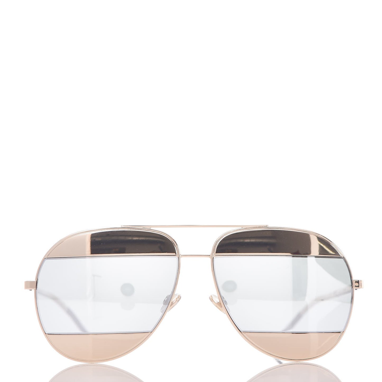 Split 1 Aviator Sunglasses Gold Silver