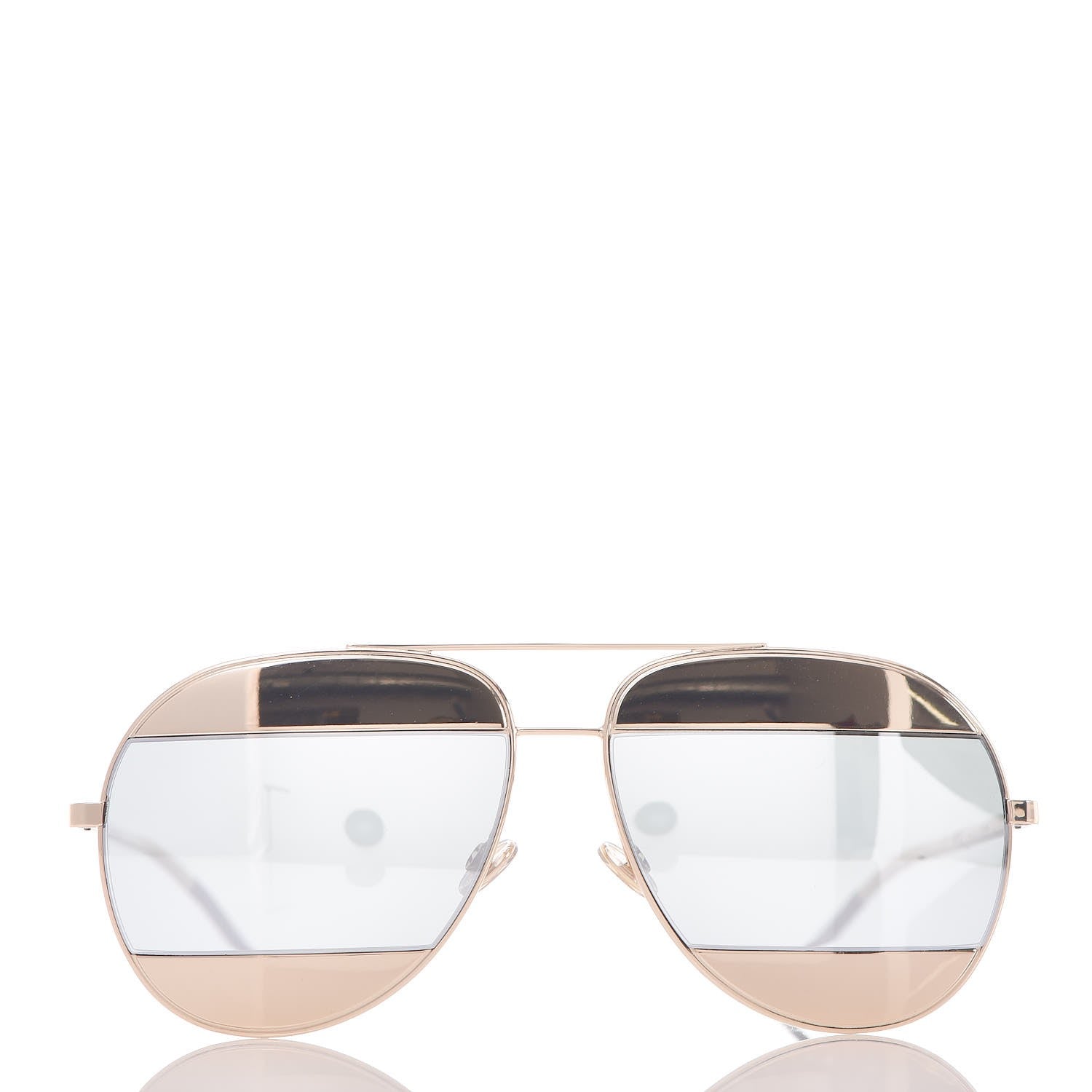 Christian Dior Split 1 Aviator Sunglasses Gold Silver 2 of 7