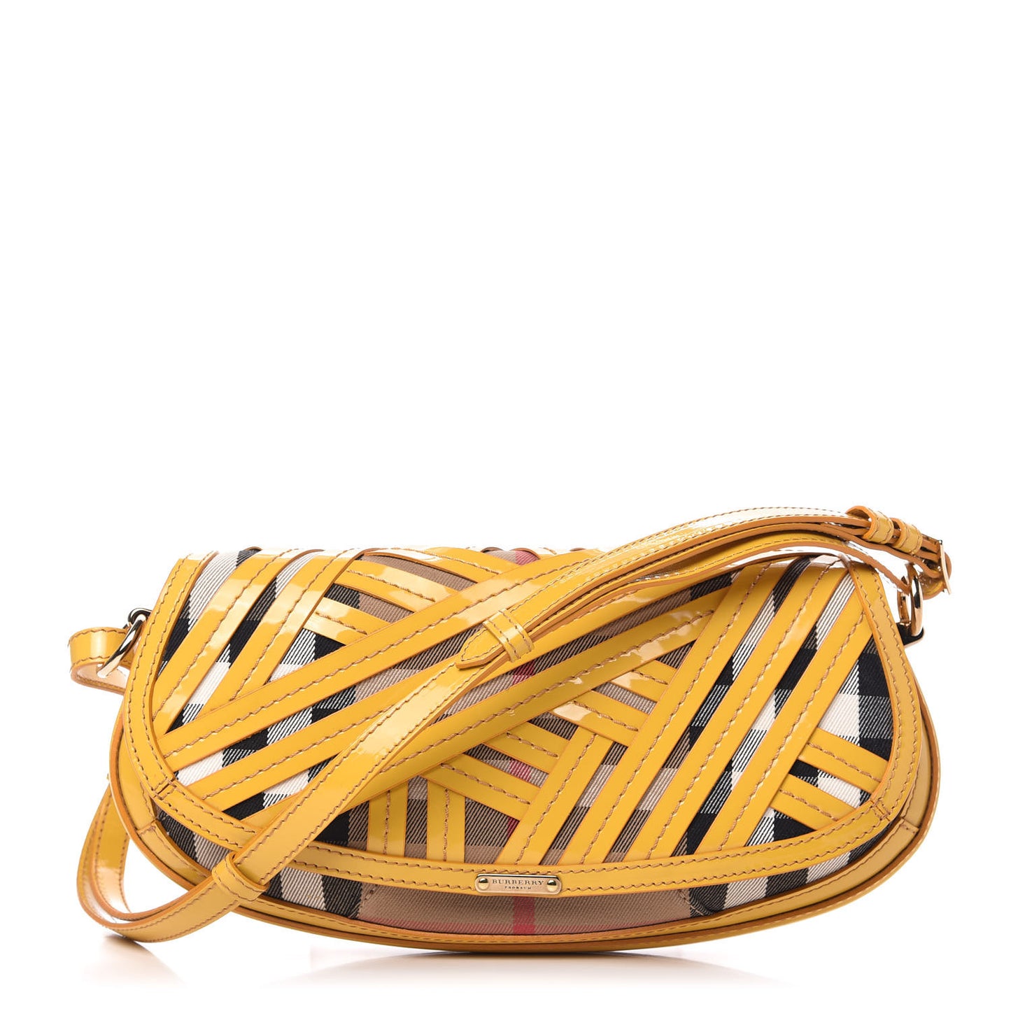Patent Lilford Check Crossbody Bag Yellow