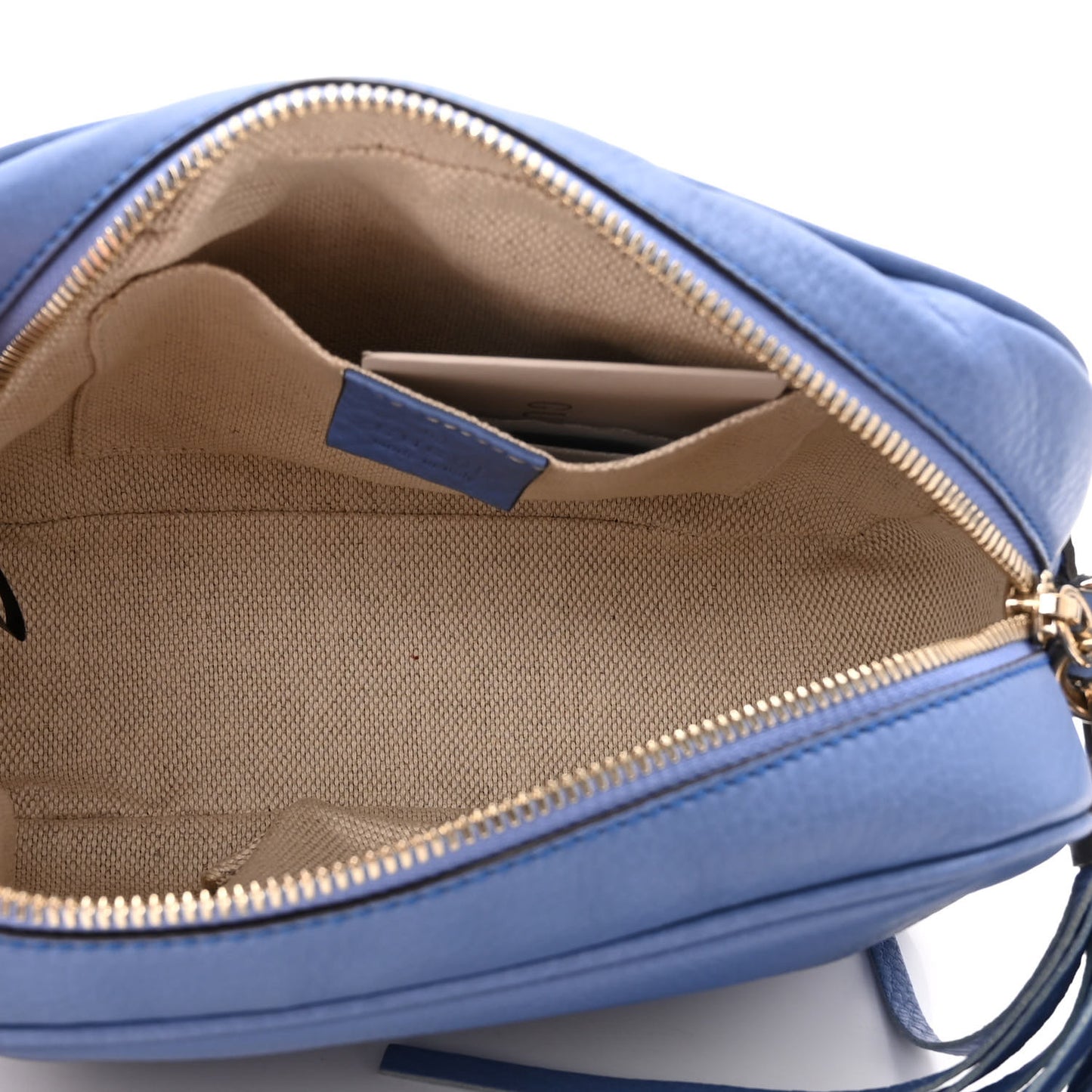 Pebbled Calfskin Small Soho Disco Bag Periwinkle