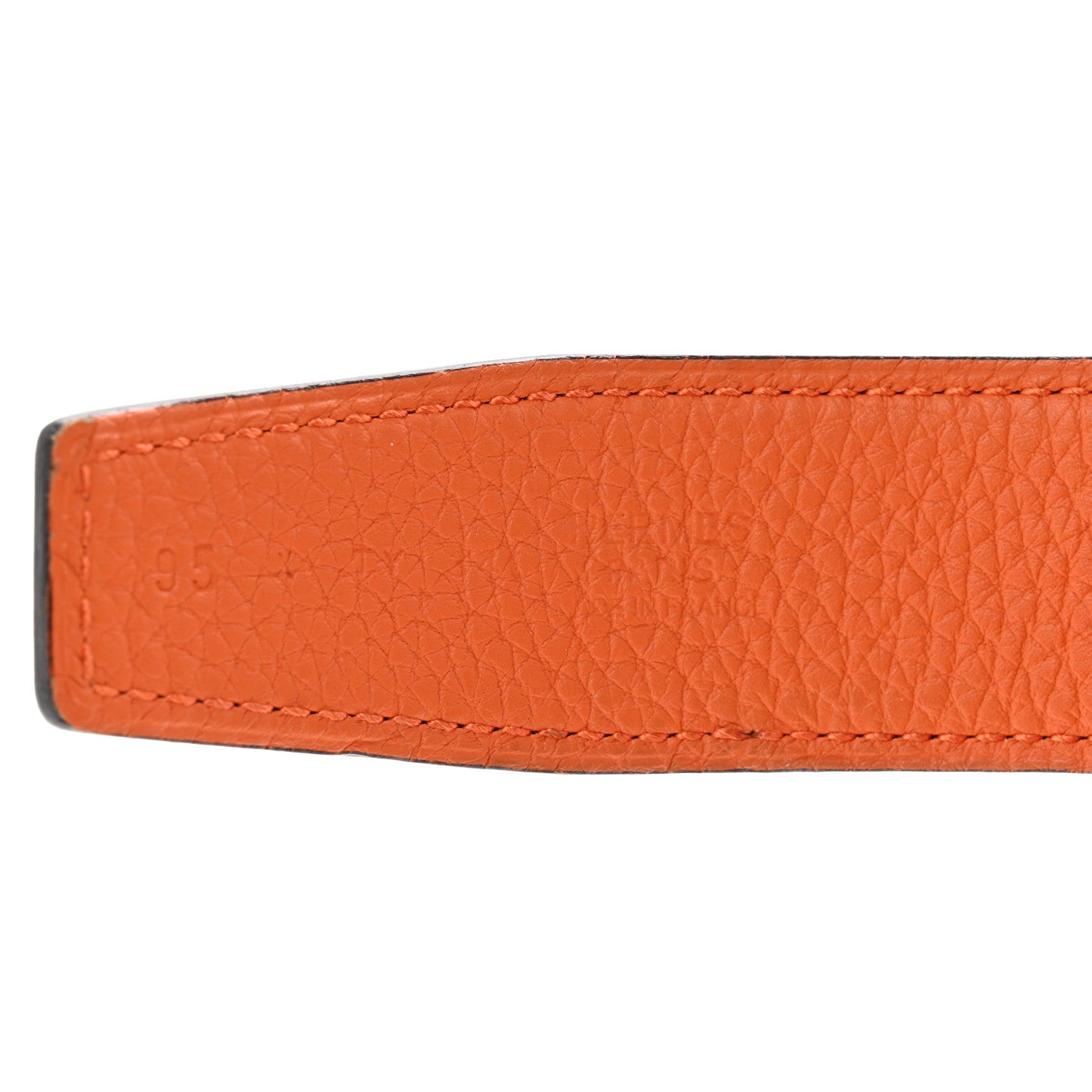 Hermes Swift Togo 32mm Belt Strap 95 Black Orange 3 of 5