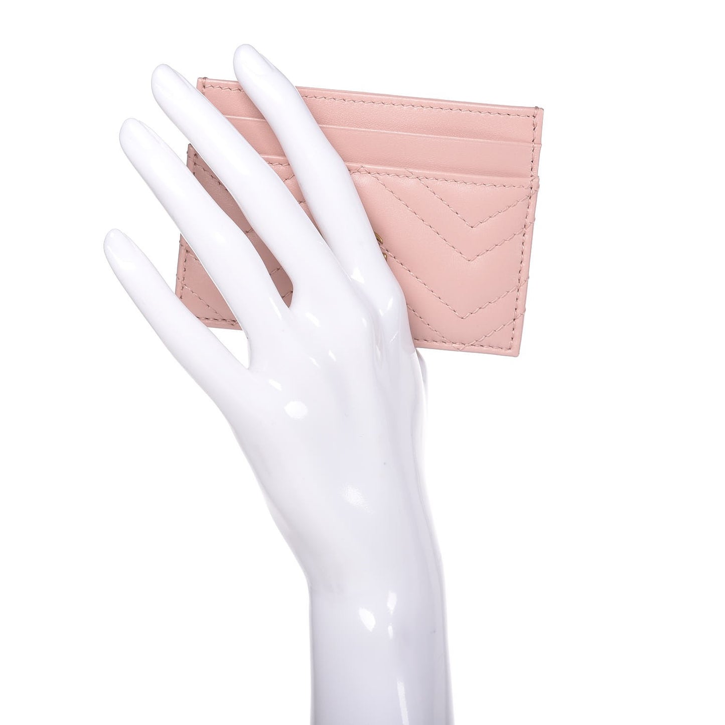Calfskin Matelasse GG Marmont Card Holder Perfect Pink