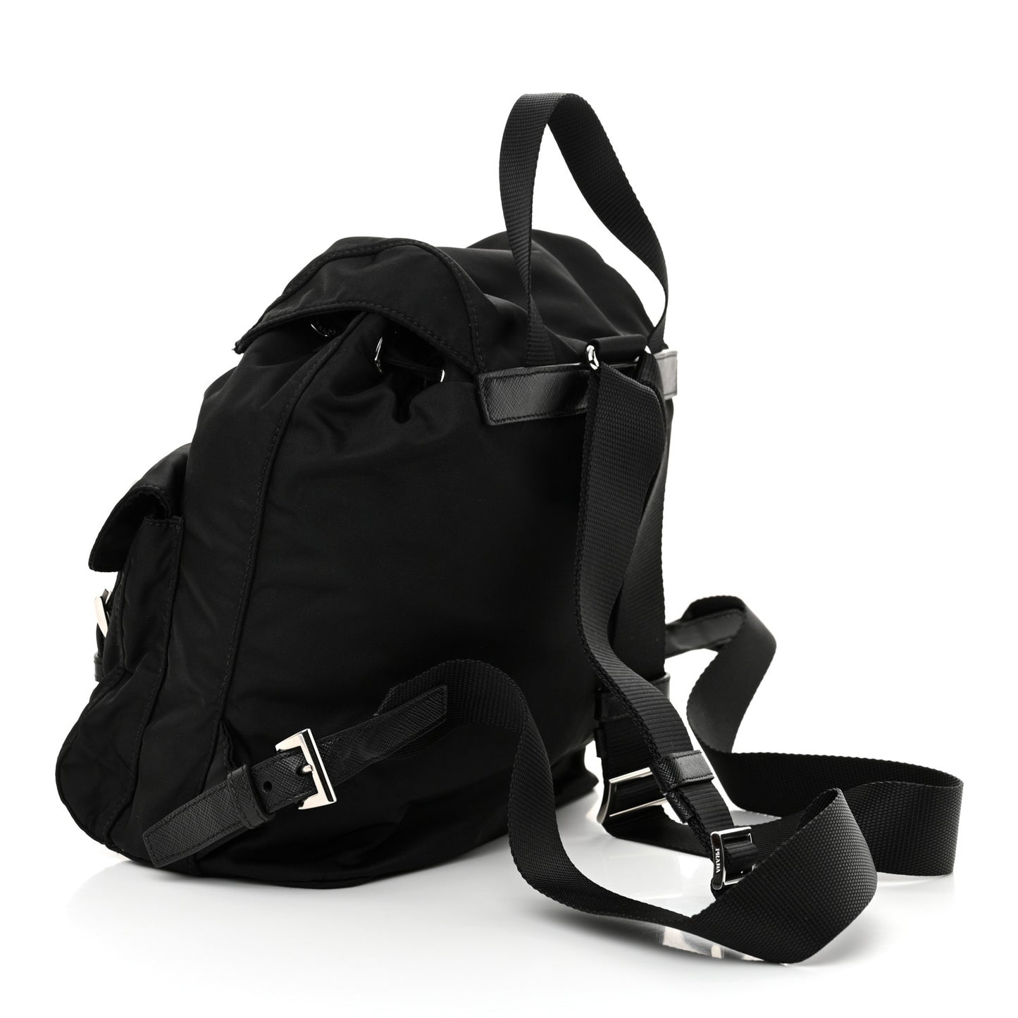 Tessuto Nylon Saffiano Small Backpack Black