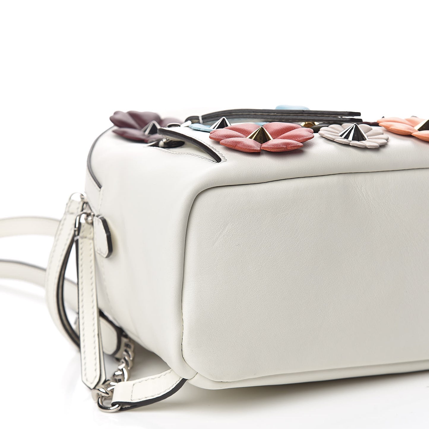 Vitello Century Nappa Flowerland Studded Mini Backpack White Ice Multicolor