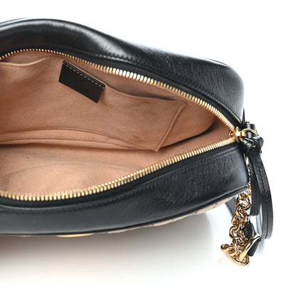 Gucci Monogram Matelasse Diagonal Small GG Marmont Chain Shoulder Bag Beige Black 5 of 10
