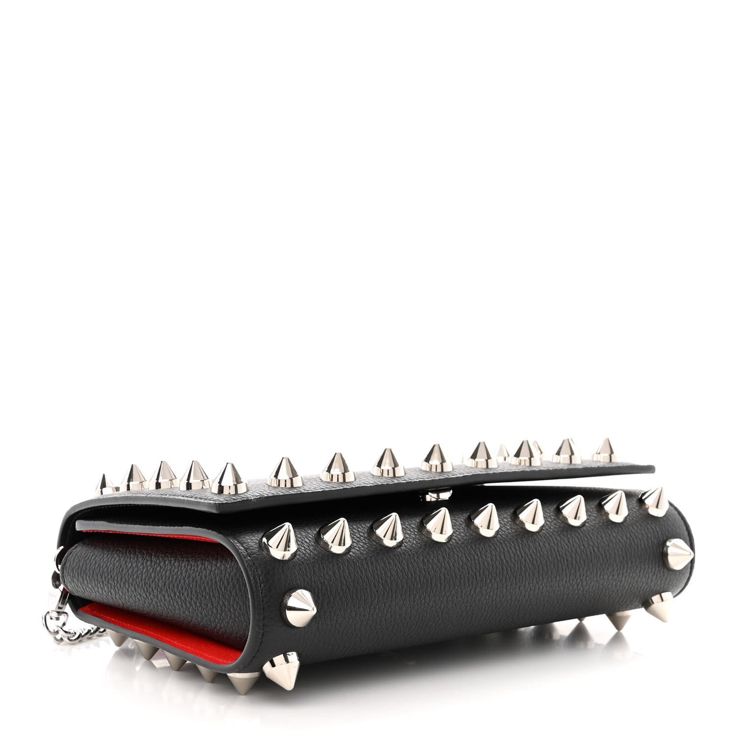 Calfskin Empire Maxi Spikes Paloma Clutch Black