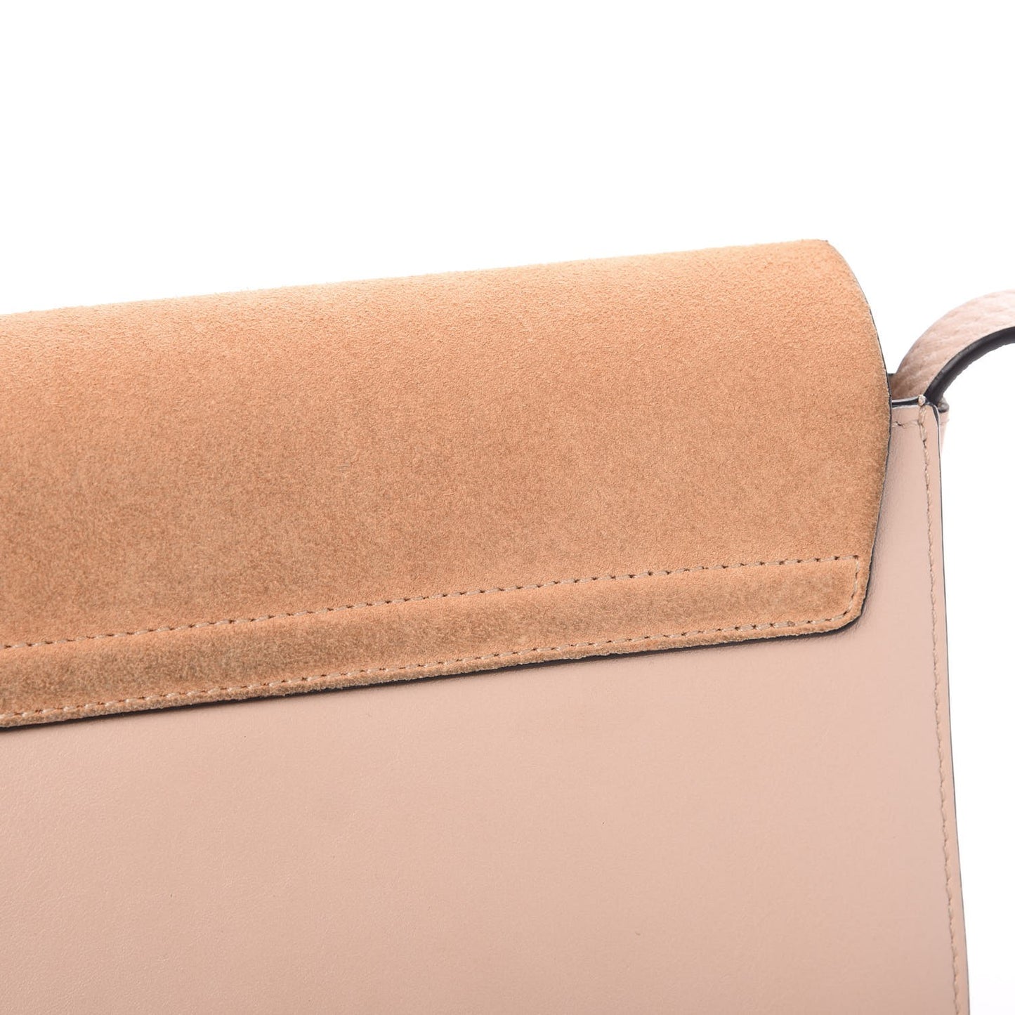 Suede Calfskin Small Faye Shoulder Bag Cement Pink