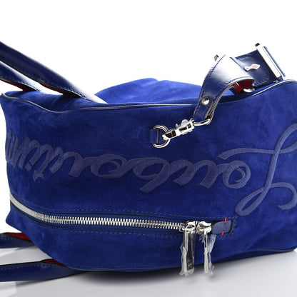 Christian Louboutin Suede Calfskin Small Marie Jane Top Handle Nomade Blue 14 of 14