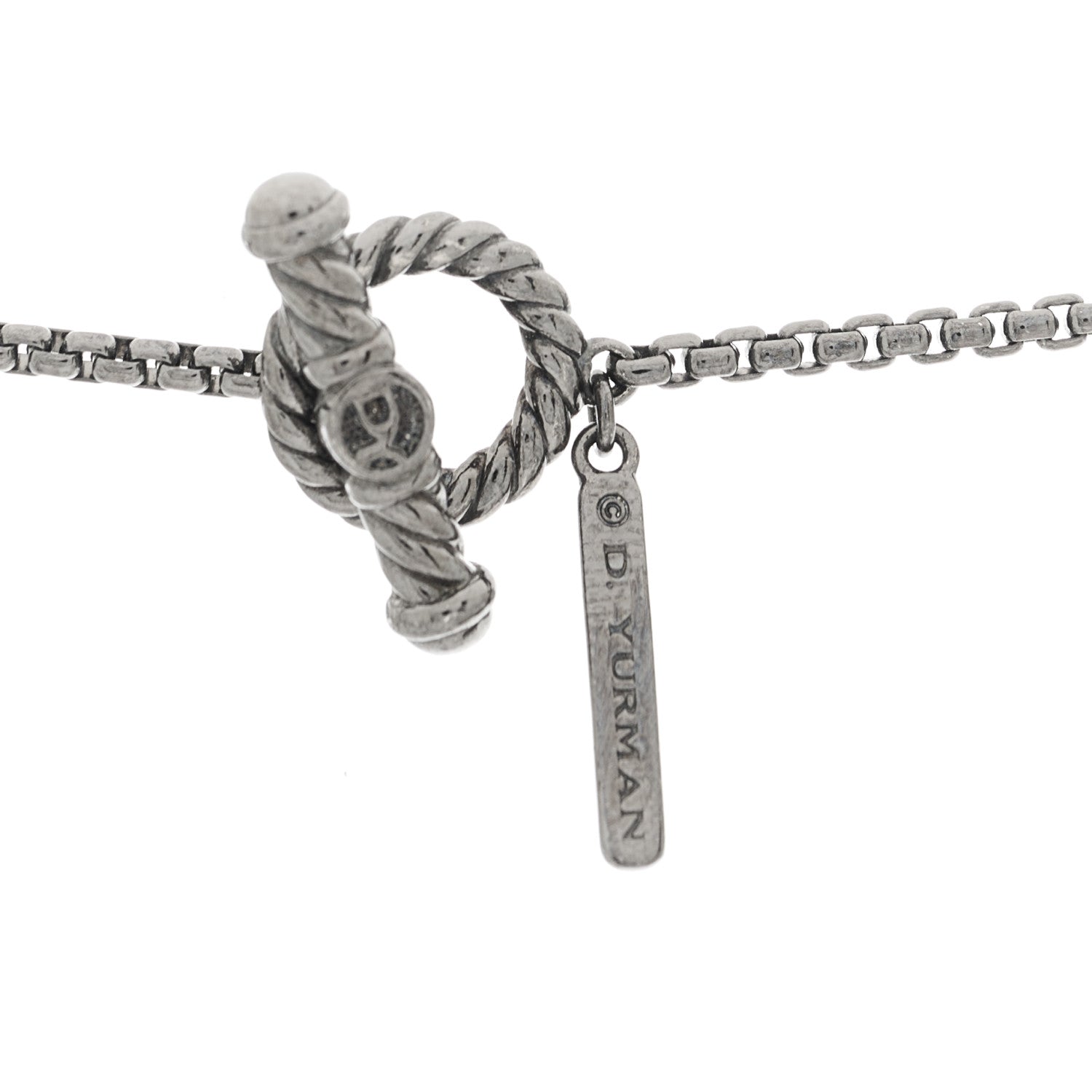 David Yurman Darkened Sterling Silver Black Onyx Hematite Quatrefoil Bead Chain Necklace 5 of 5