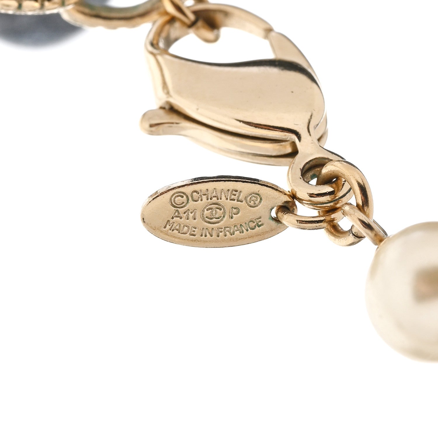 Chanel Enamel Bead Pearl CC Necklace Gold 5 of 7