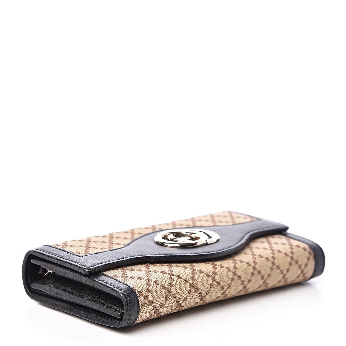 Diamante Interlocking G Continental Wallet Brown