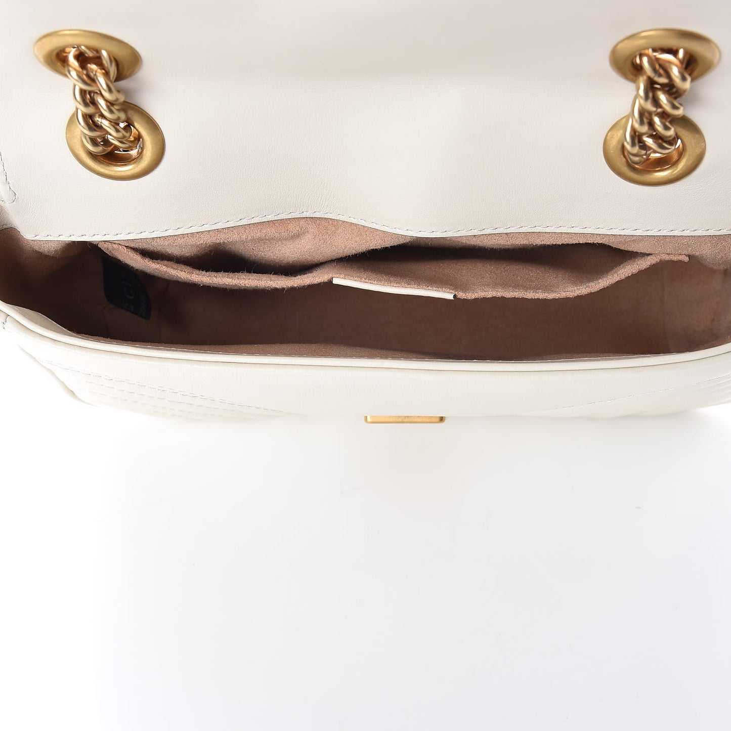 Calfskin Matelasse Mini GG Marmont Shoulder Bag White