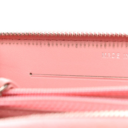 Chanel Caviar Quilted Medium Stripe Filigree Zip Around Wallet Pink White 14 of 15