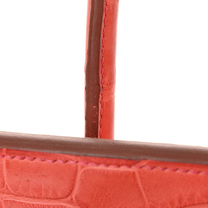 Hermes Matte Alligator Birkin 35 Bougainvillea 15 of 18