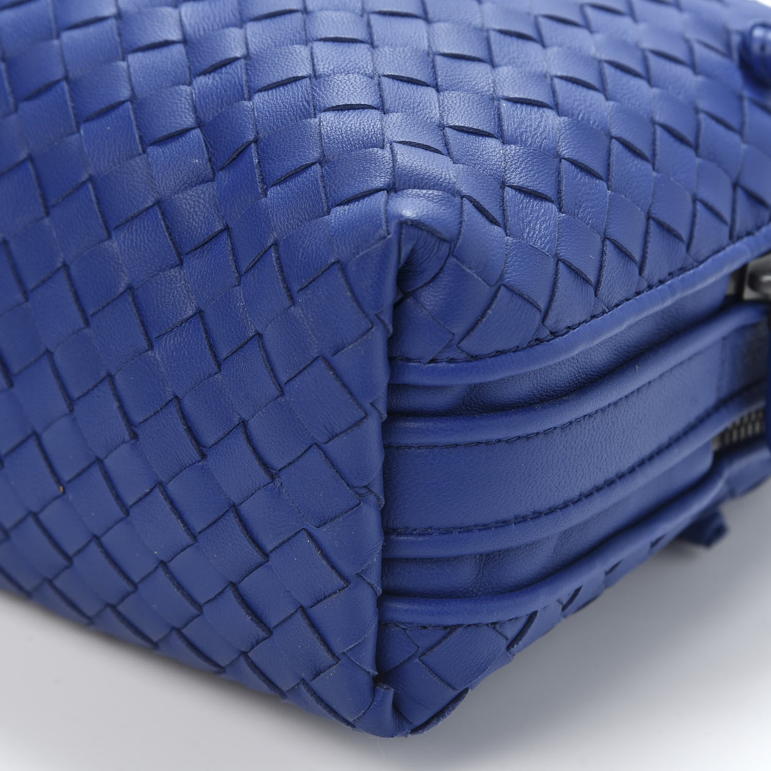 Bottega Veneta Nappa Intrecciato Double Compartment Crossbody Bag Atlantic Blue 6 of 8