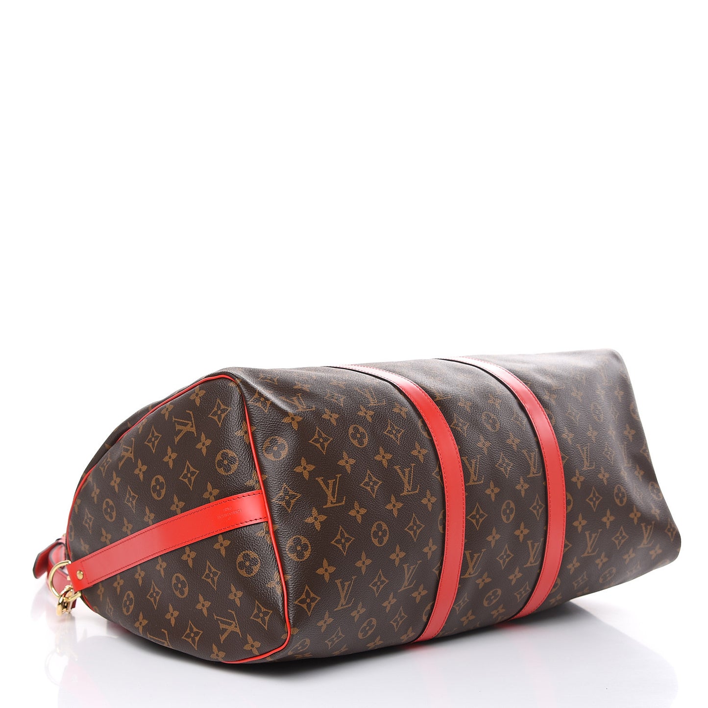 Calfskin Monogram Keepall Bandouliere 50 Coquelicot