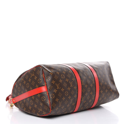 Louis Vuitton Calfskin Monogram Keepall Bandouliere 50 Coquelicot 4 of 10