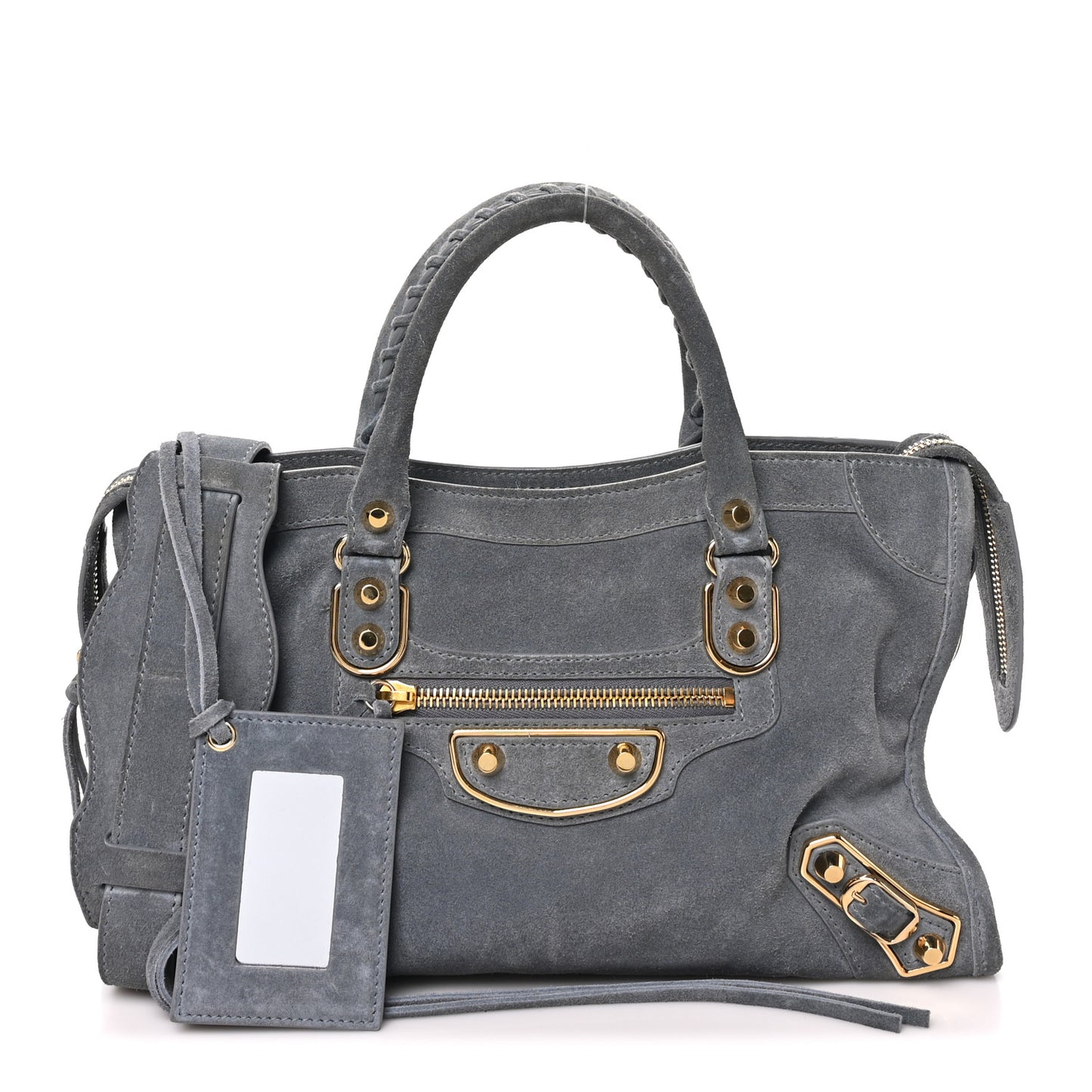 Baby Daim Suede Gold Metallic Edge Hardware S City Gris Plomb