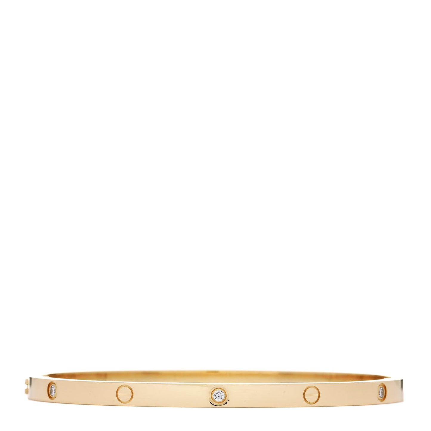 18K Yellow Gold 6 Diamond Small LOVE Bracelet 17