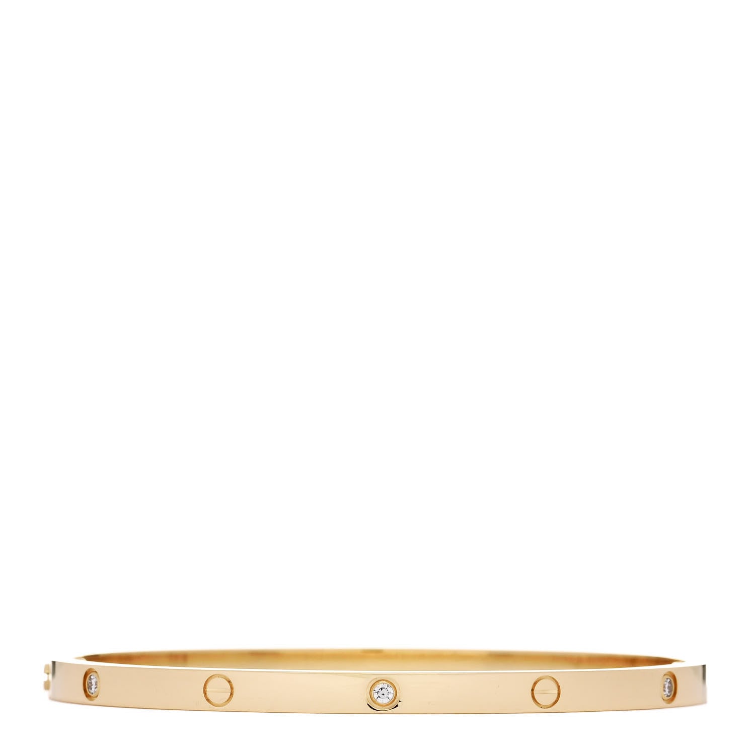 Cartier 18K Yellow Gold 6 Diamond Small LOVE Bracelet 17 2 of 9