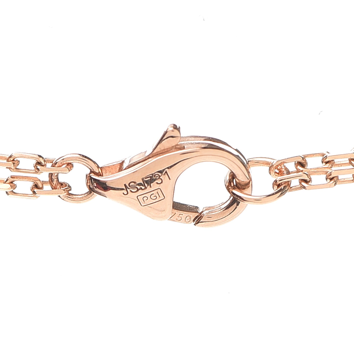 18K Pink Gold 2 Diamond LOVE Necklace