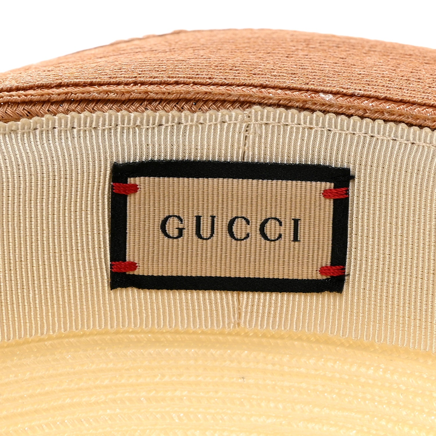 Gucci Straw Effect Fabric Wide Brim Hat With Bow XS White Black 8 of 9