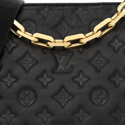 Louis Vuitton Lambskin Embossed Monogram Coussin PM Black 14 of 16
