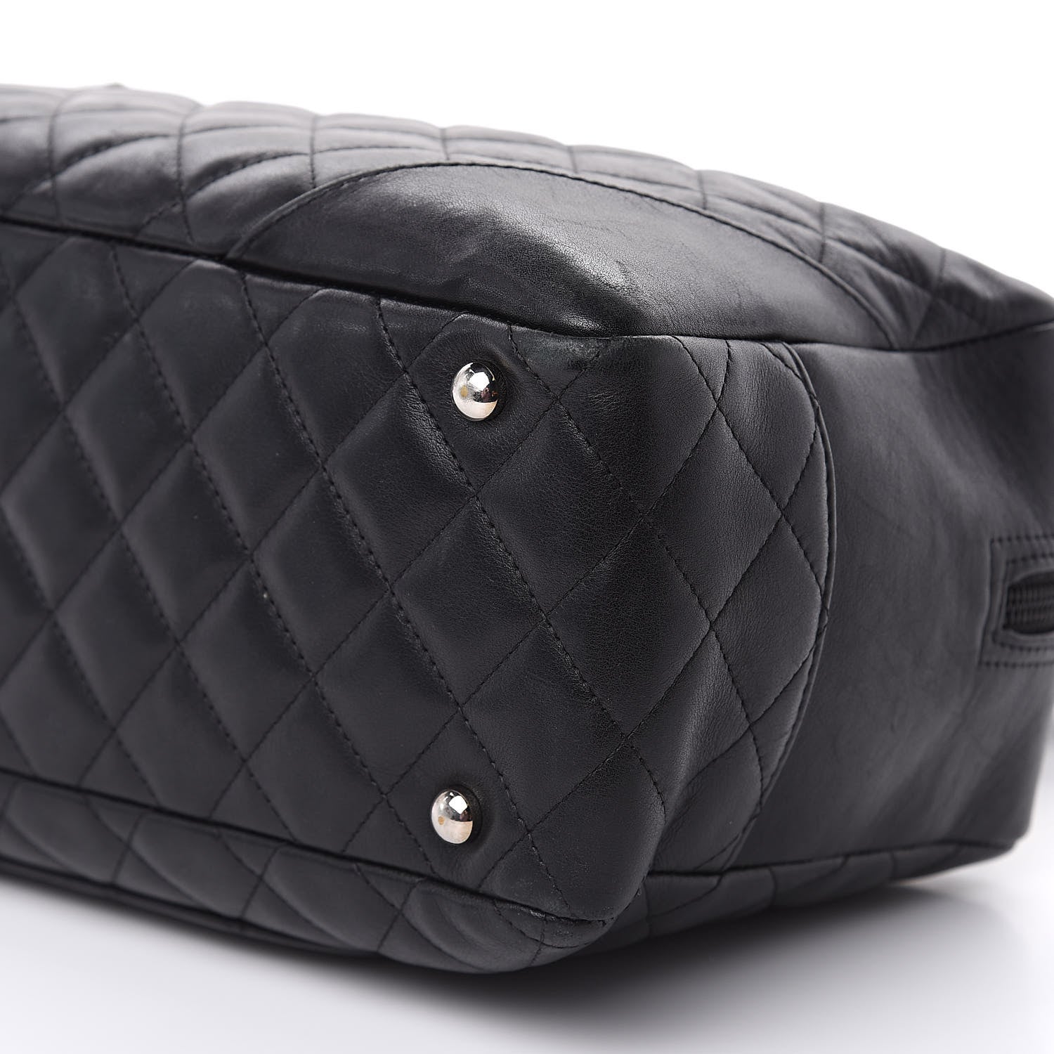 Chanel Calfskin Quilted Large Cambon Bowler Black White 9 of 16