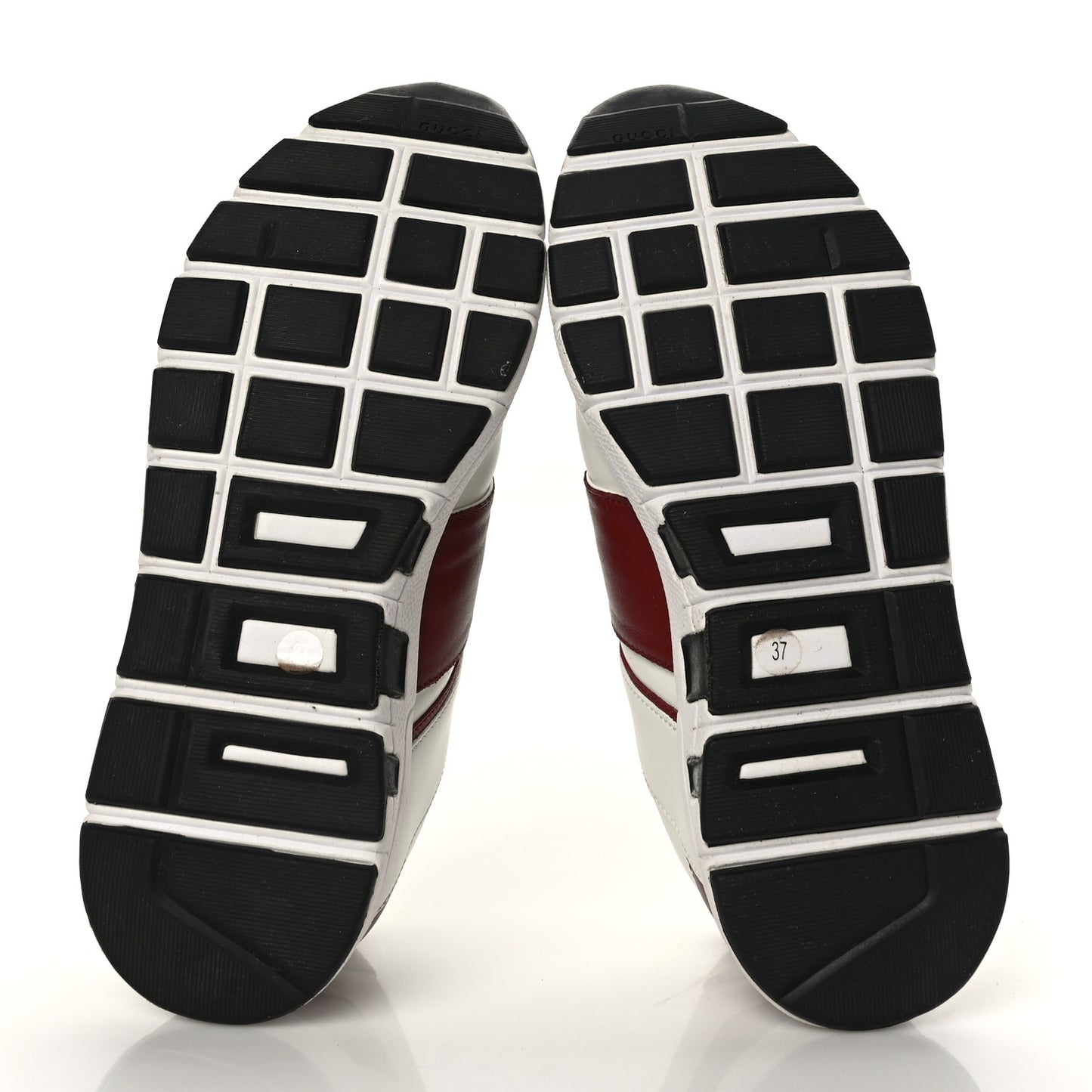 Calfskin Womens Interlocking G Sneakers 37 White Rosso