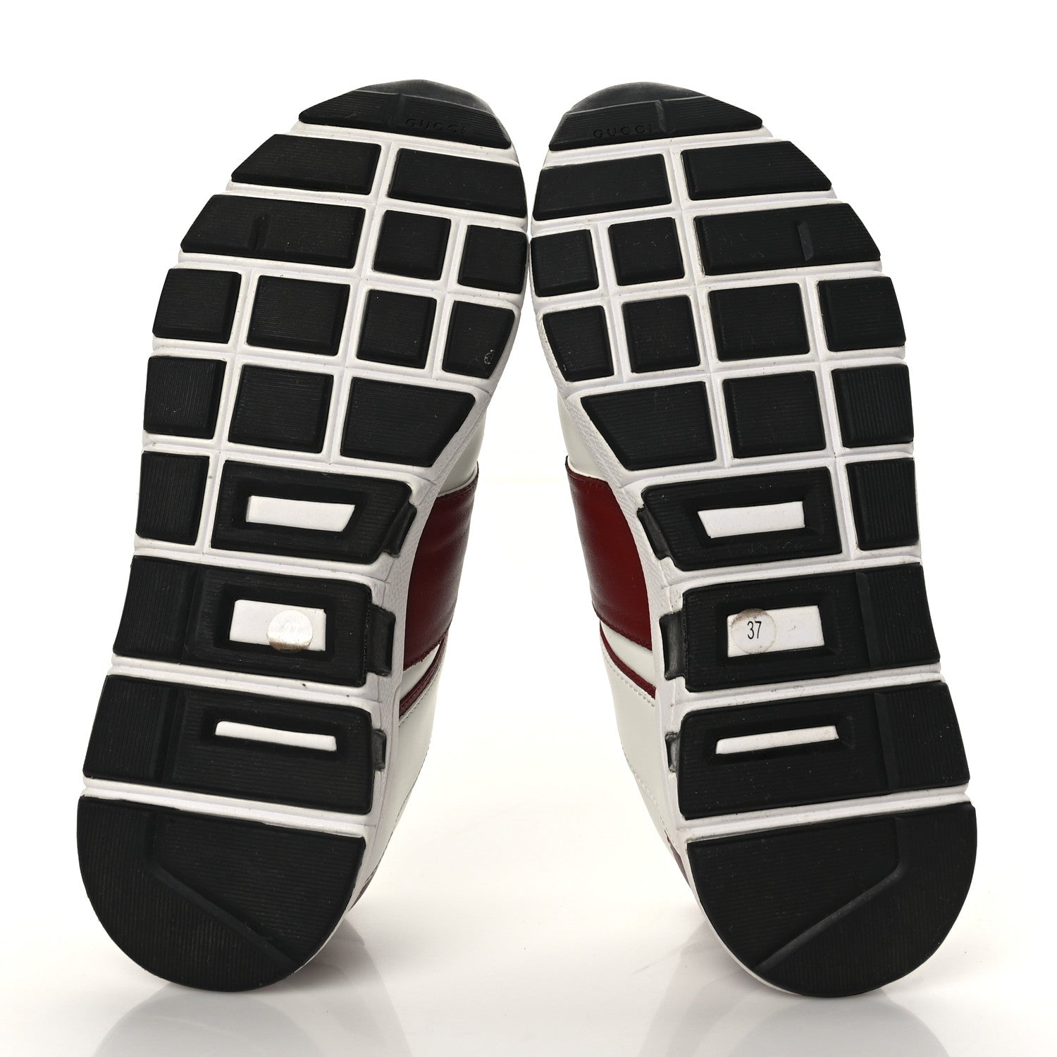 Gucci Calfskin Womens Interlocking G Sneakers 37 White Rosso 5 of 7