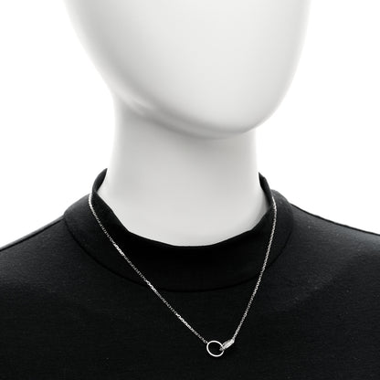 Cartier 18K White Gold Diamond Interlocking LOVE Necklace 2 of 4
