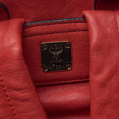 MCM Lambskin Fox Fur Small Stark Insignia Backpack Red 11 of 11
