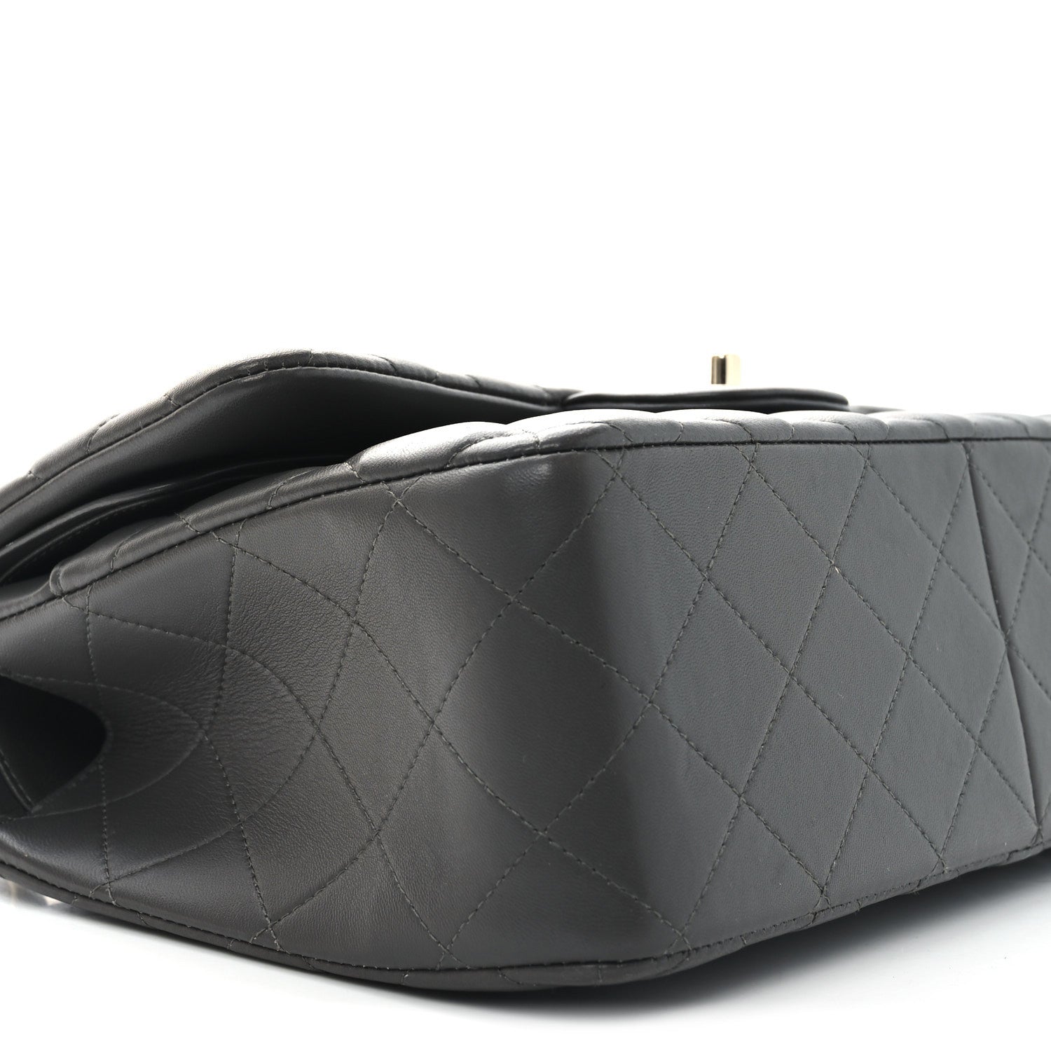Chanel Lambskin Quilted Jumbo Double Flap Dark Grey 9 of 10