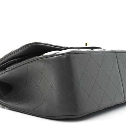 Chanel Lambskin Quilted Jumbo Double Flap Dark Grey 9 of 10