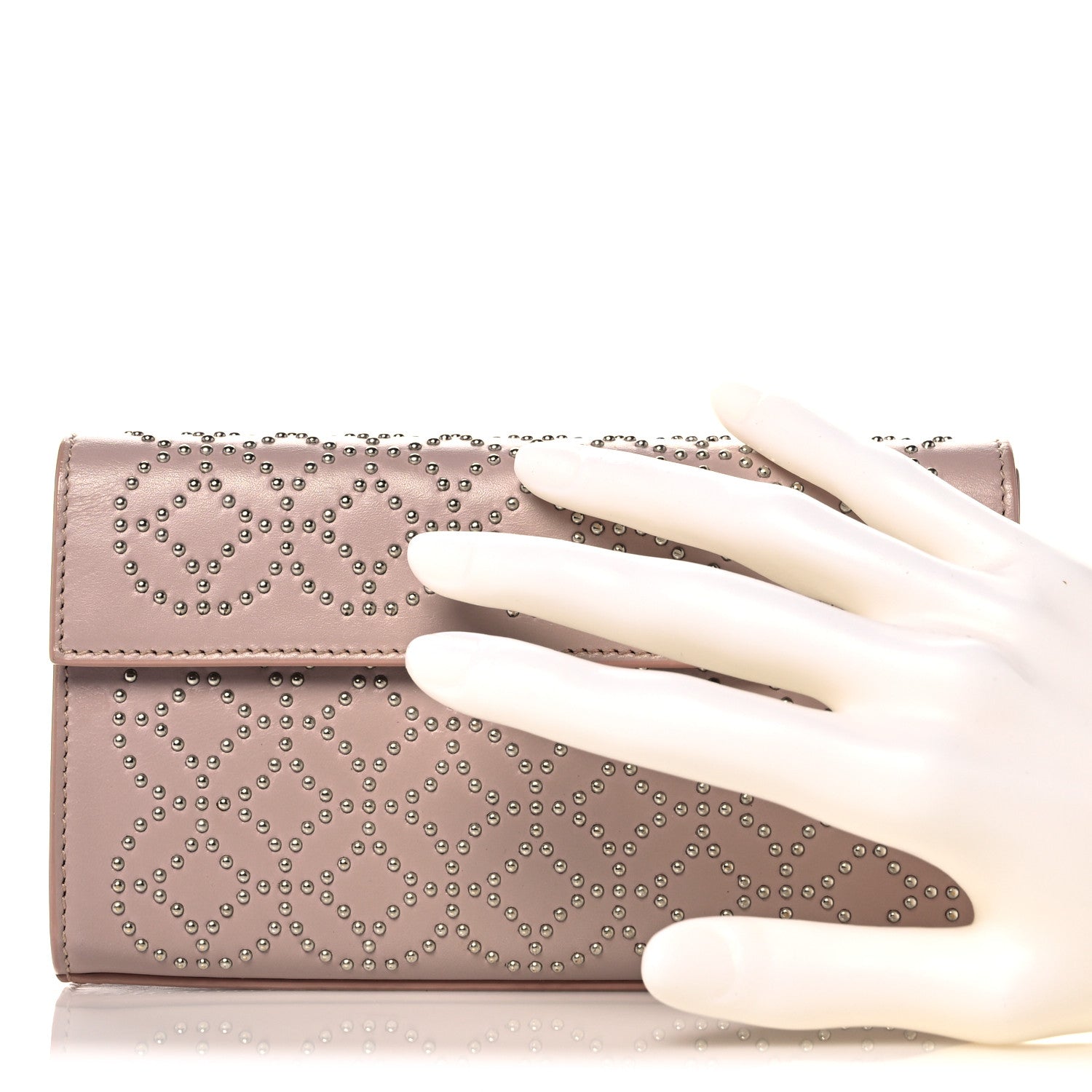 Alaia Calfskin Arabesque Studded Clutch Sable 2 of 18
