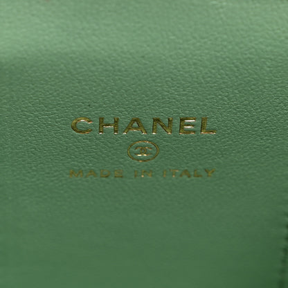 Chanel Lambskin Resin Quilted Mini Heart Mini Vanity Case With Chain Light Green 6 of 10