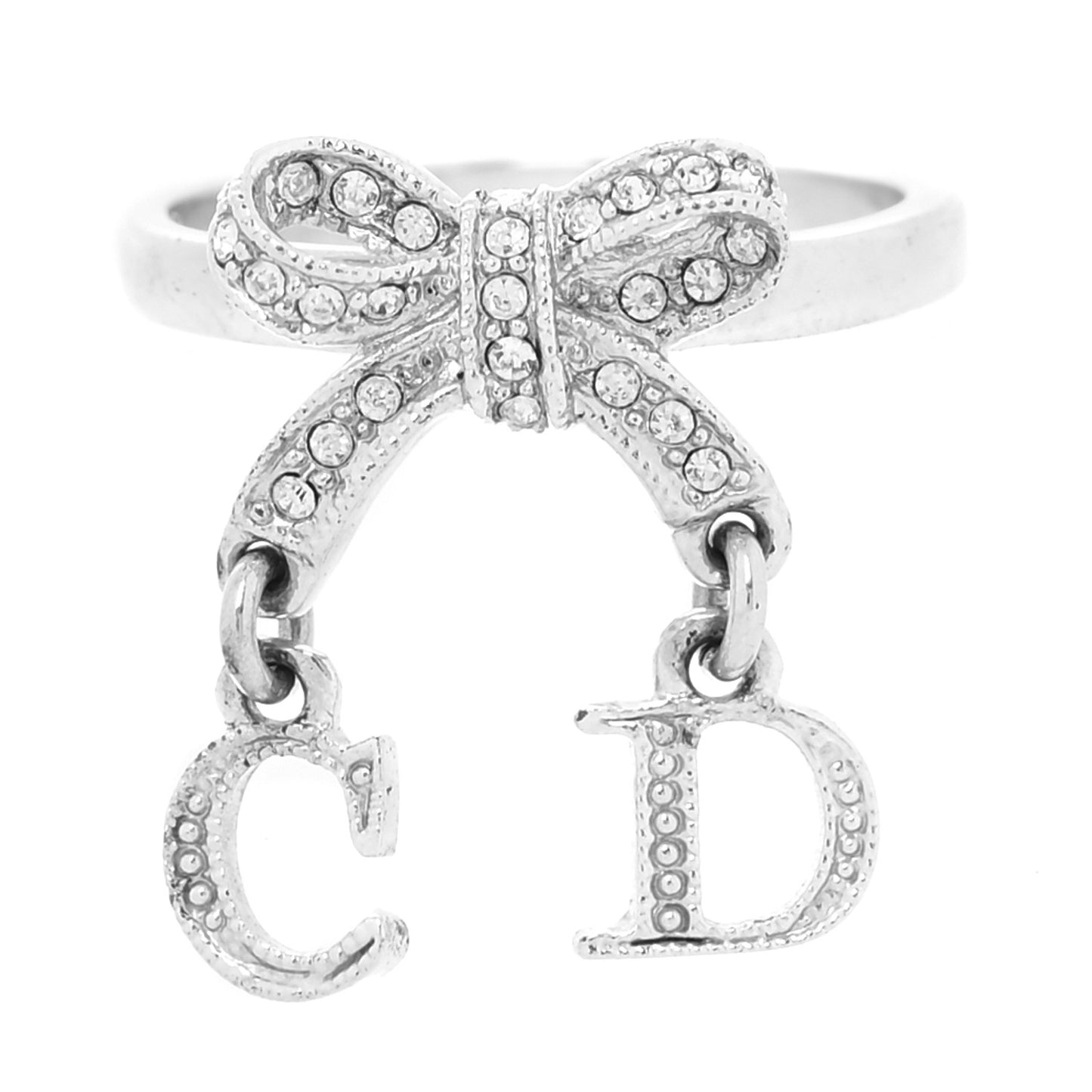 Crystal Bow CD Ring 5 Silver